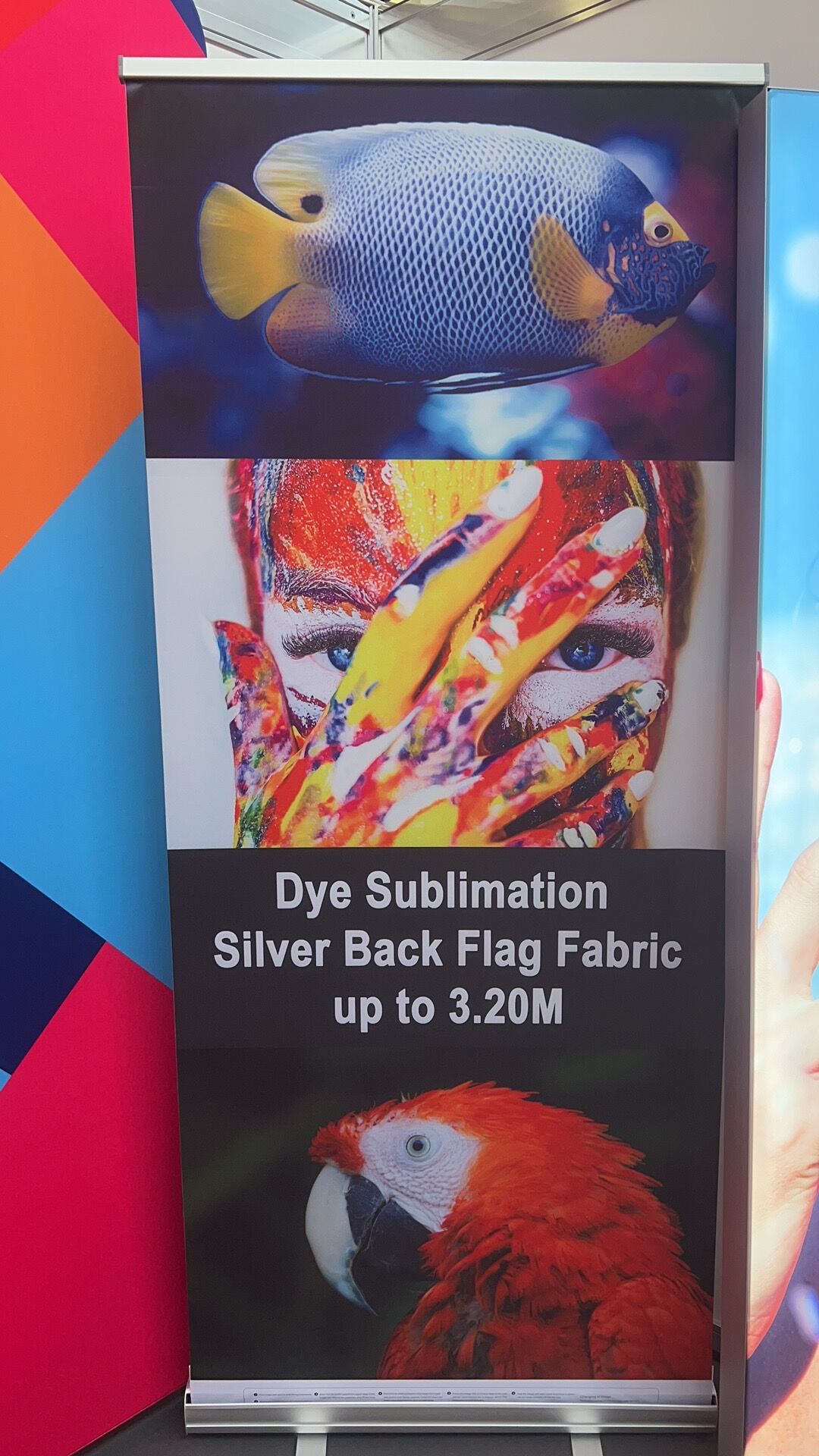 Dye Sublimation Silver Back Flag Fabric